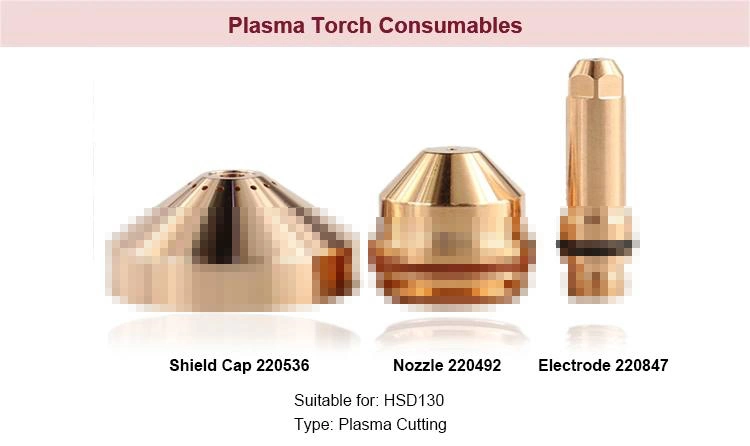 Portable CNC Plasma Cutter P80 220182 Torch Electrode and Nozzle Consumables 125 Plasma Cutting Torch Hypertherm Hprxd Consumables 125A